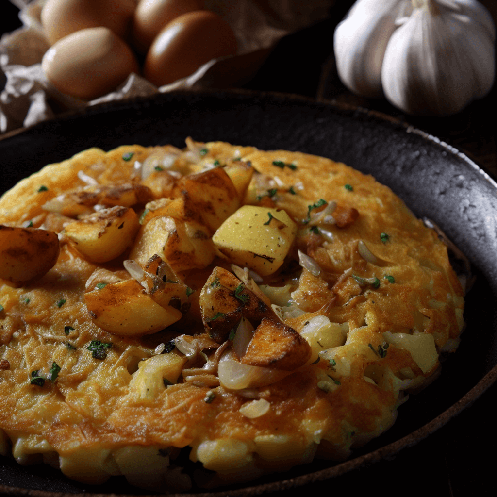 Omelette aux pommes de terre et à l'ail de Vessalico