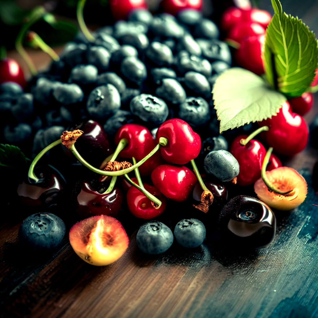 Blueberries and Cherries
