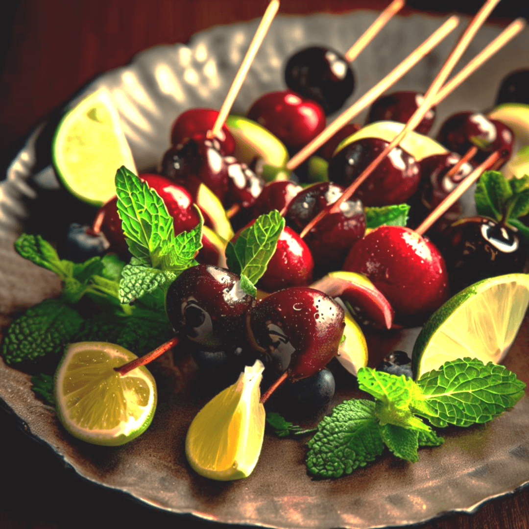 Brochettes de Cerises et Myrtilles